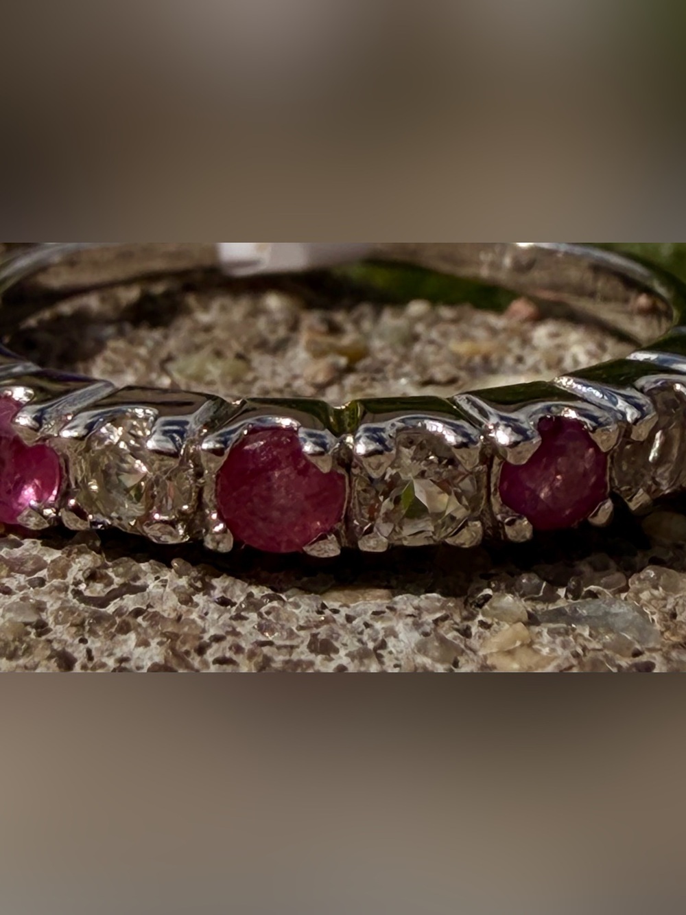 14K White Gold Over 925 Silver Multi Gemstone Ring Sapphire Emerald Ruby & Topaz - Picture 5 of 13